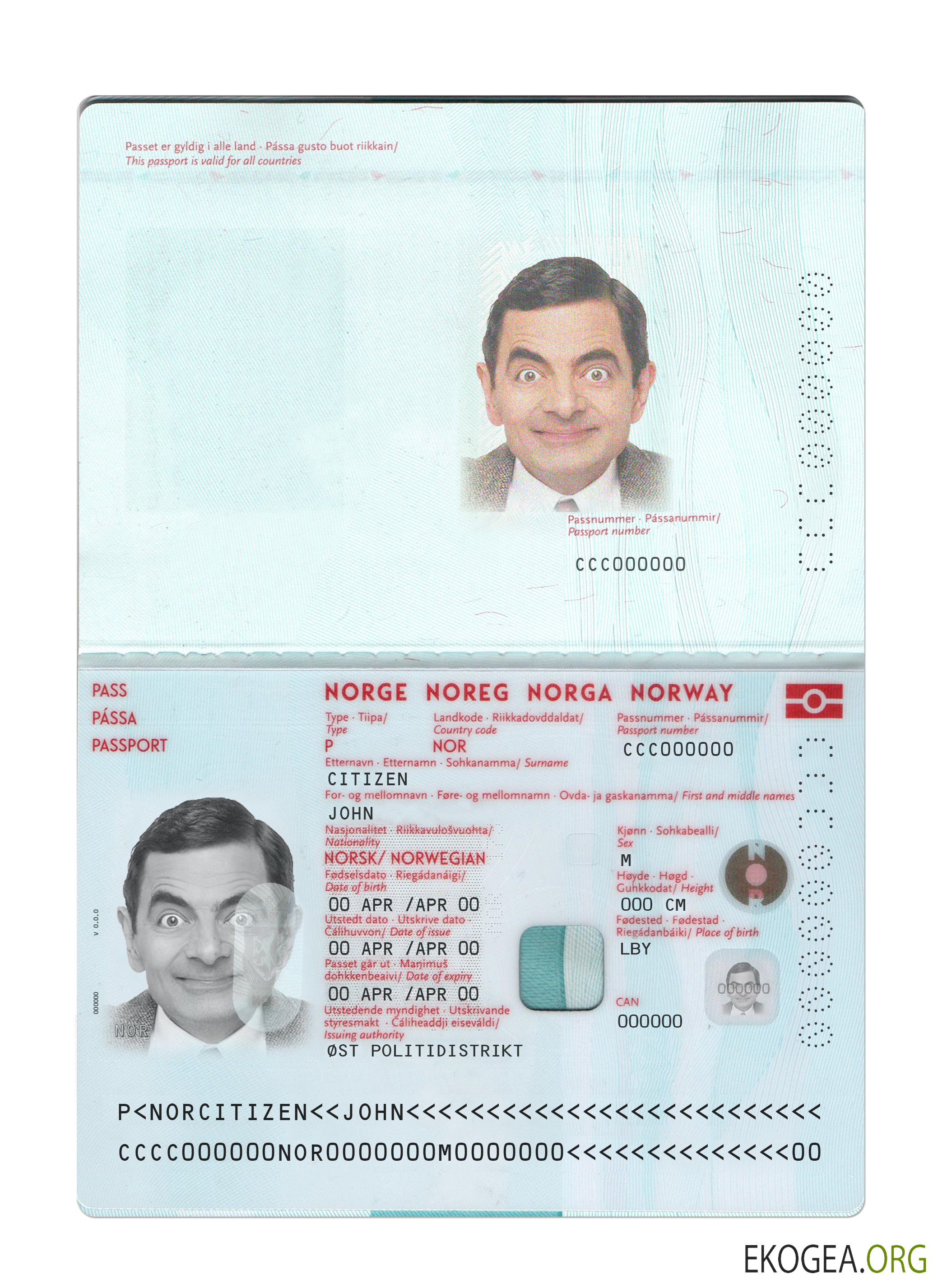 Passeport norvégien nouveau 2021 présent